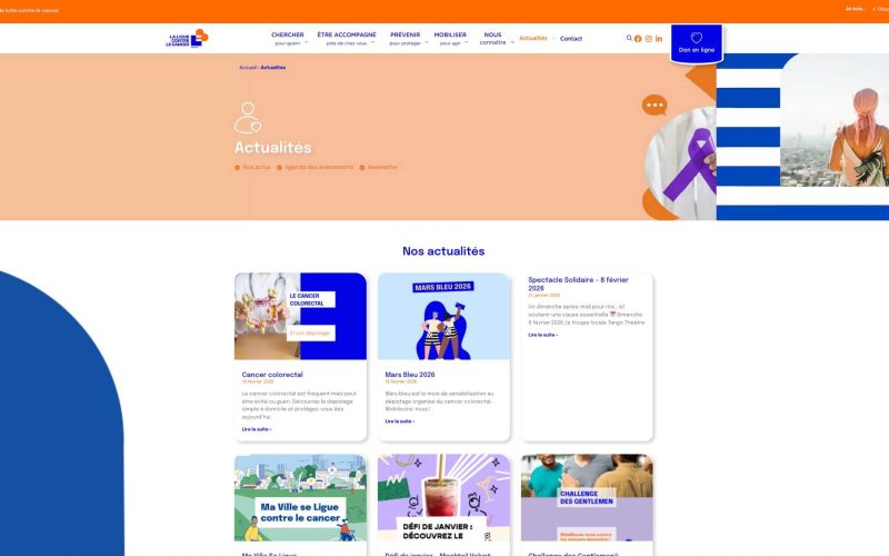 Refonte site internet_Ligue contre le cancer_Brest